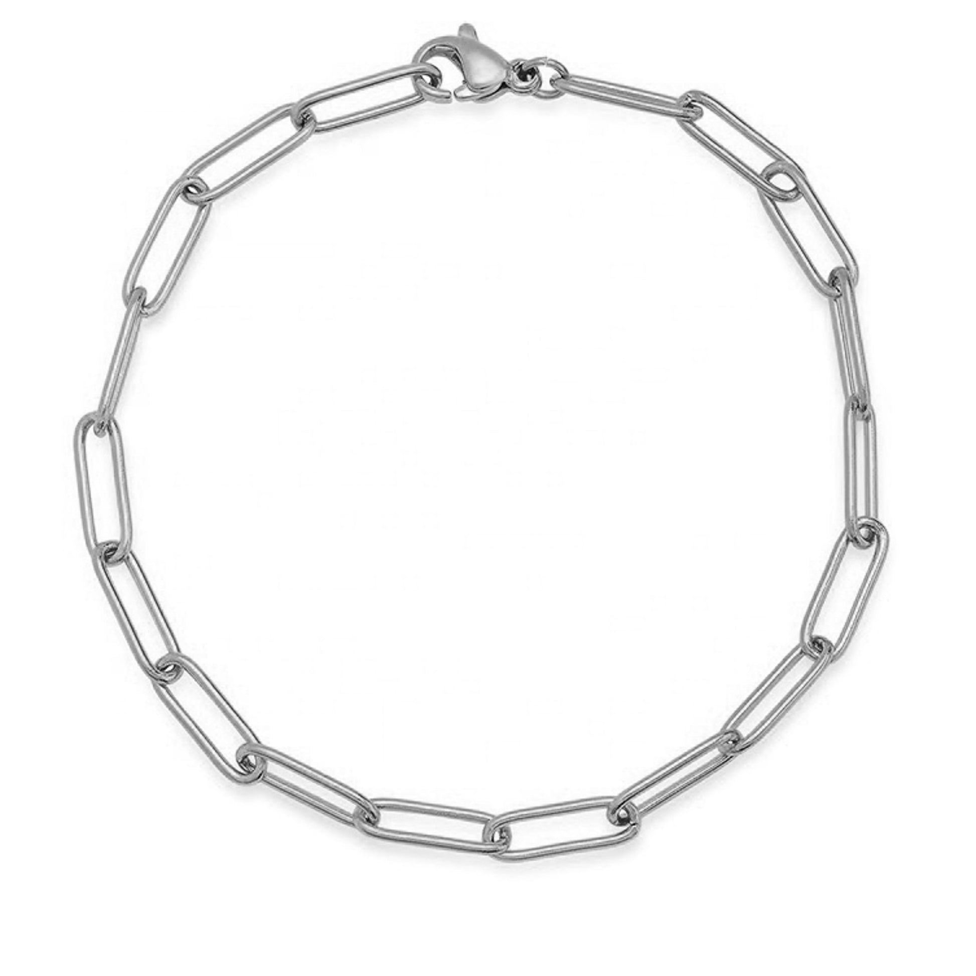 Минималистична сребърна гривна "Essence" покритие бяло злато