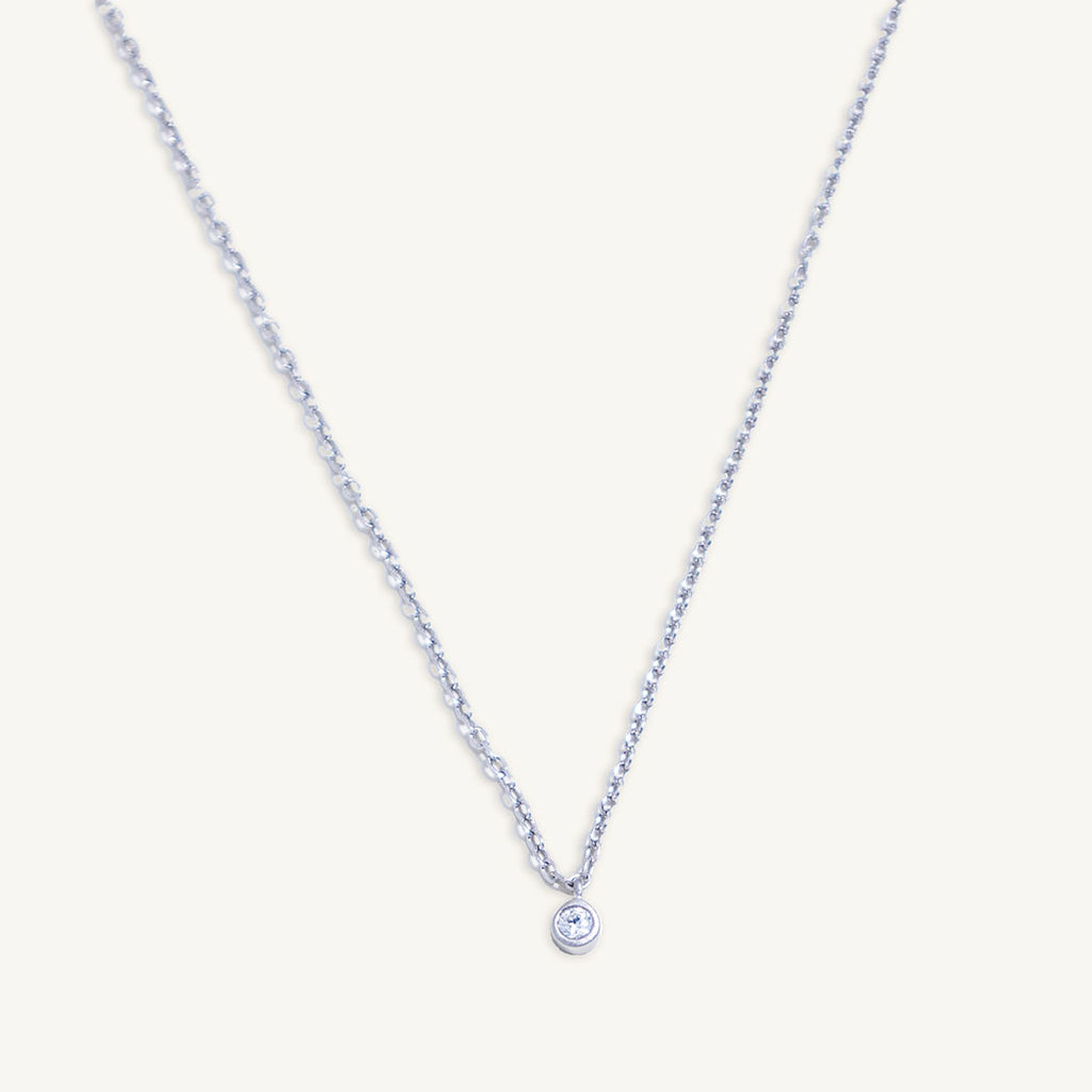 Колие с камък “Naïa”, сребро 925, покритие родии