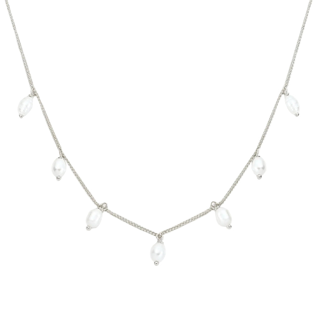 Колие с перли “Dôme”, сребро 925, покритие бяло злато